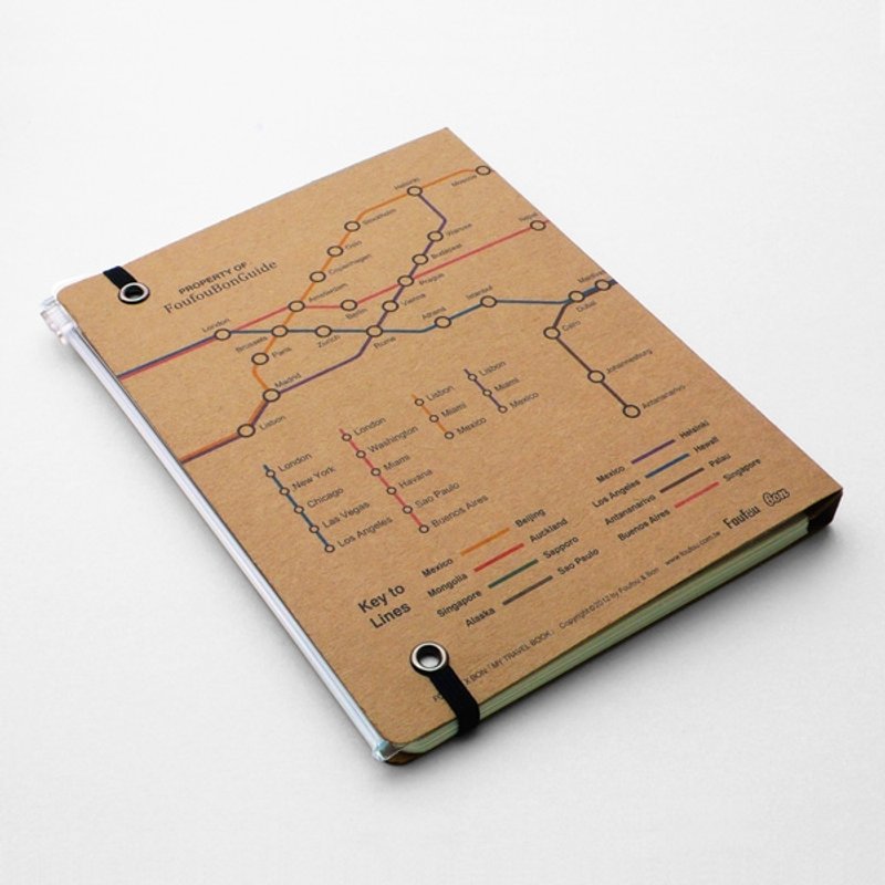 《Foufou X Bon》-我的旅行all in one旅行记事/笔记本二代-世界地铁 - 笔记本/手帐 - 纸 