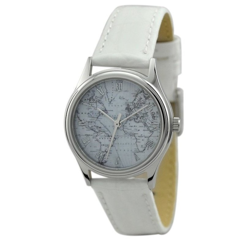 女庄古地图手表 (世界) - 女表 - 其他金属 白色