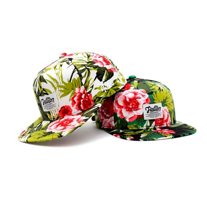 Filter017 -棒球帽 - Colorful Flowers Bloom Snapback Cap - 帽子 - 其他材质 多色