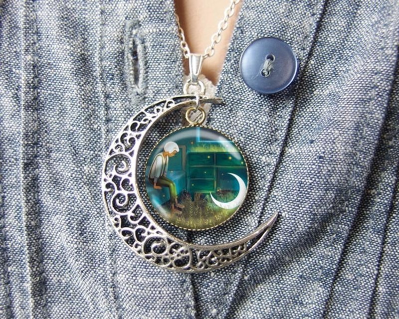 与月亮的约定 - 项链/配件饰品/生日礼物【Special U Design】 - 项链 - 其他金属 绿色