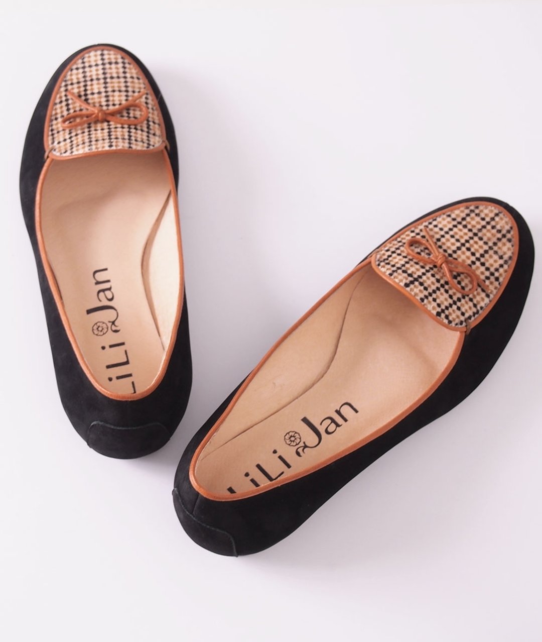 Nubuck【细致格纹】乐福鞋_黑(仅余25号) - 女款牛津鞋/乐福鞋 - 真皮 黑色