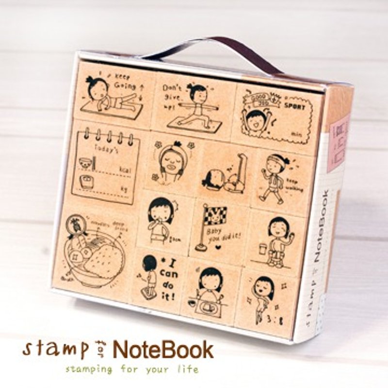 手帐本涂鸦印章组-小资女孩减重日记 - 印章/印台 - 其他材质 