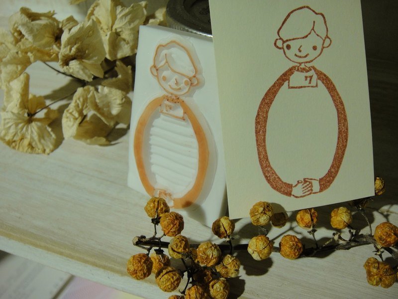 手作橡皮章-给你一个拥抱（7号男孩） - 其他 - 其他材质 咖啡色