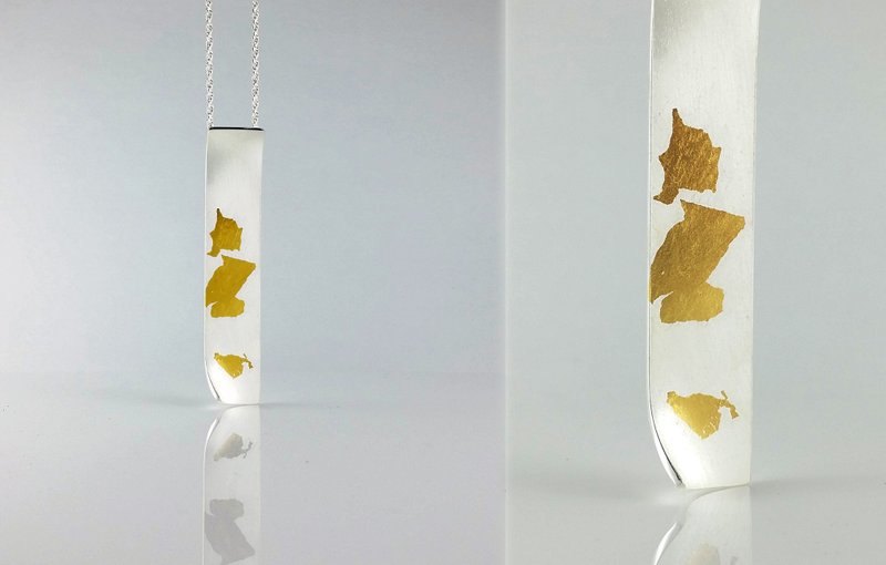 纯银坠, 中国风,书画系列 Calligraphy Collection CGP002 设计师手工限量 - 项链 - 纯银 白色