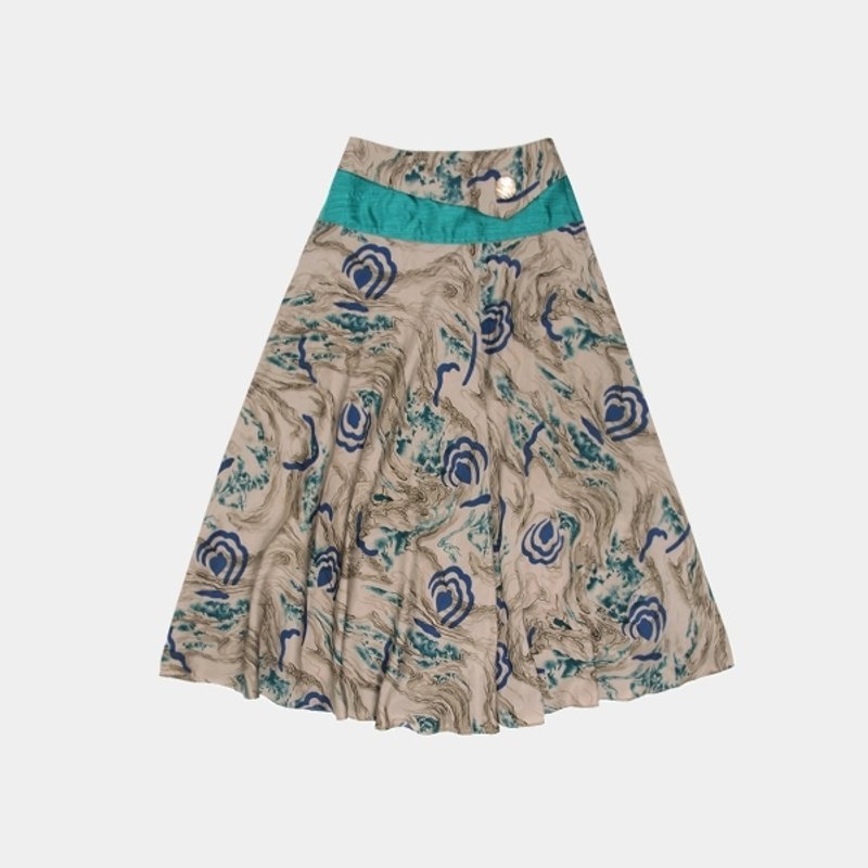│moderato│迷幻撞色几何图腾大裙摆长裙│文艺.森林.复古 - 裙子 - 其他材质 多色