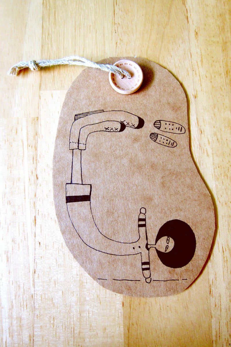 大头症女孩英文字母书签-G - 卡片/明信片 - 纸 卡其色