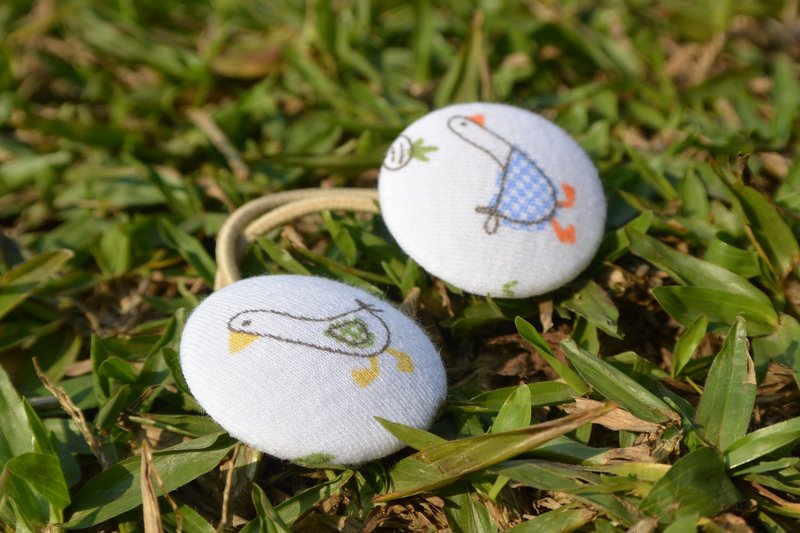 手感布包扣发束 - 鸭子 - 发饰 - 其他材质 白色