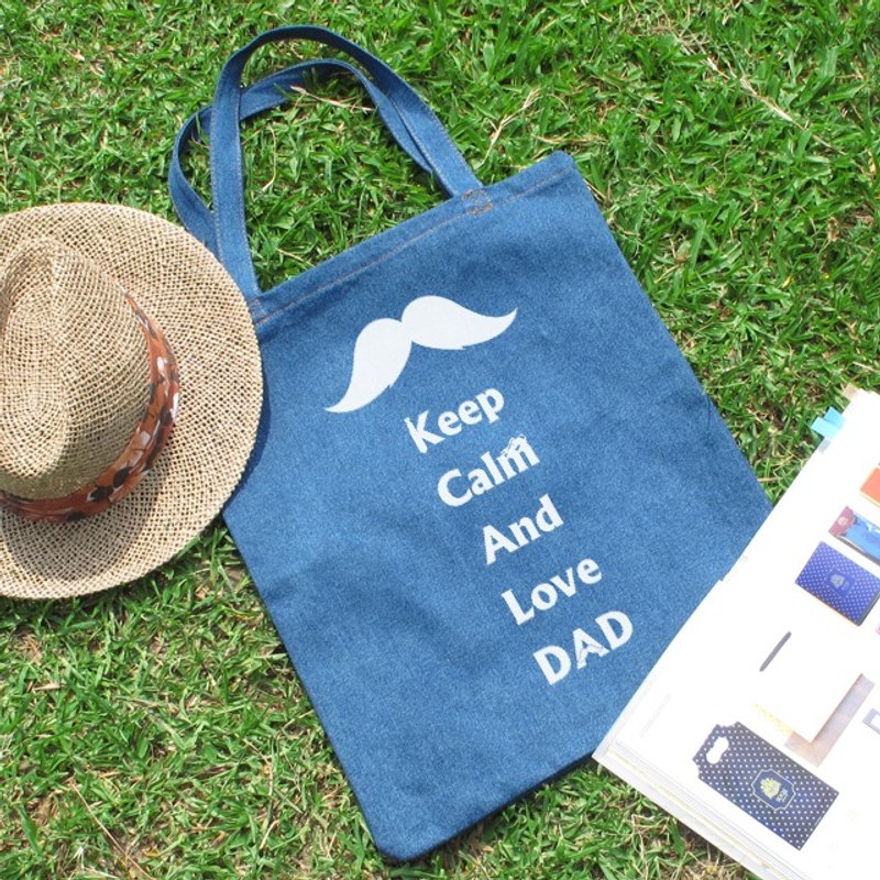 Keep Calm 爱爸爸 单宁肩背包 - 手拿包 - 其他材质 