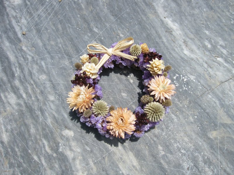 Hi,迷你花园-紫星辰干燥花圈 - 植栽/盆栽 - 植物．花 