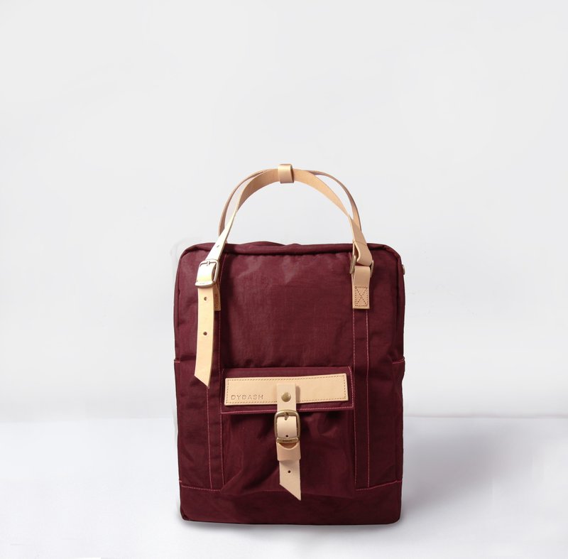 【啧啧包】DYDASH x 3way/3用手提/肩背/后背包/妈妈包/撞色包(波尔多泡泡) - 后背包/双肩包 - 真皮 