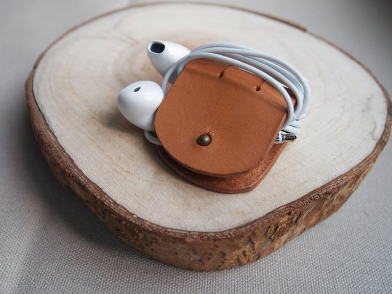 真皮手工制作*耳机集线器/皮革收纳套 Earphone Collector - 耳机 - 真皮 卡其色
