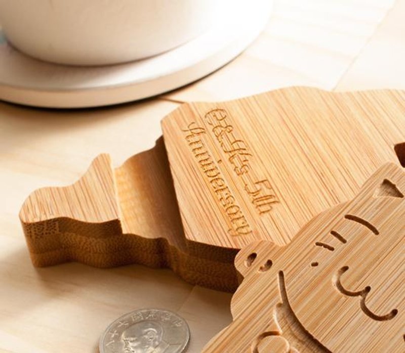 一般手机座刻字服务(定制化加购) - 手机座/防尘塞 - 竹 咖啡色