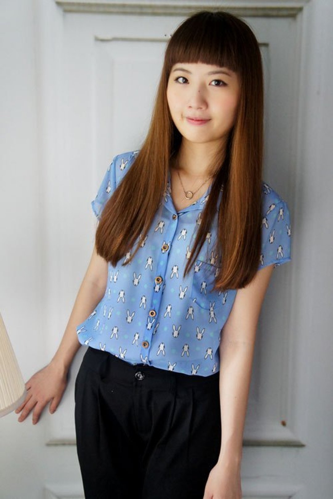 GT print collection 兔子衬衫(蓝) S/M - 女装衬衫 - 其他材质 蓝色