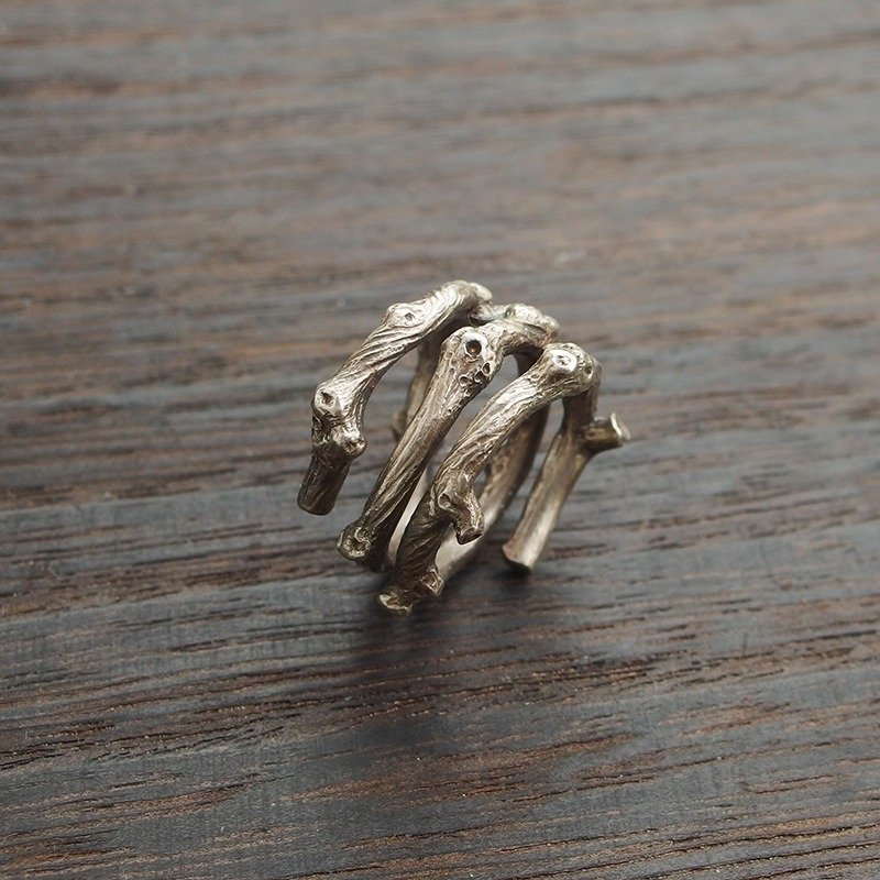 枯 / 树枝戒指 - 戒指 - 其他金属 灰色