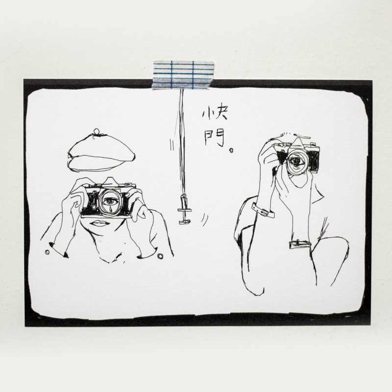 快门心眼明信片 - 卡片/明信片 - 纸 黑色