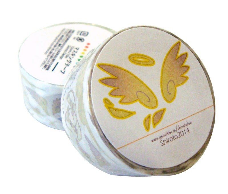 天使-可对花-纸胶带 - 纸胶带 - 纸 黄色