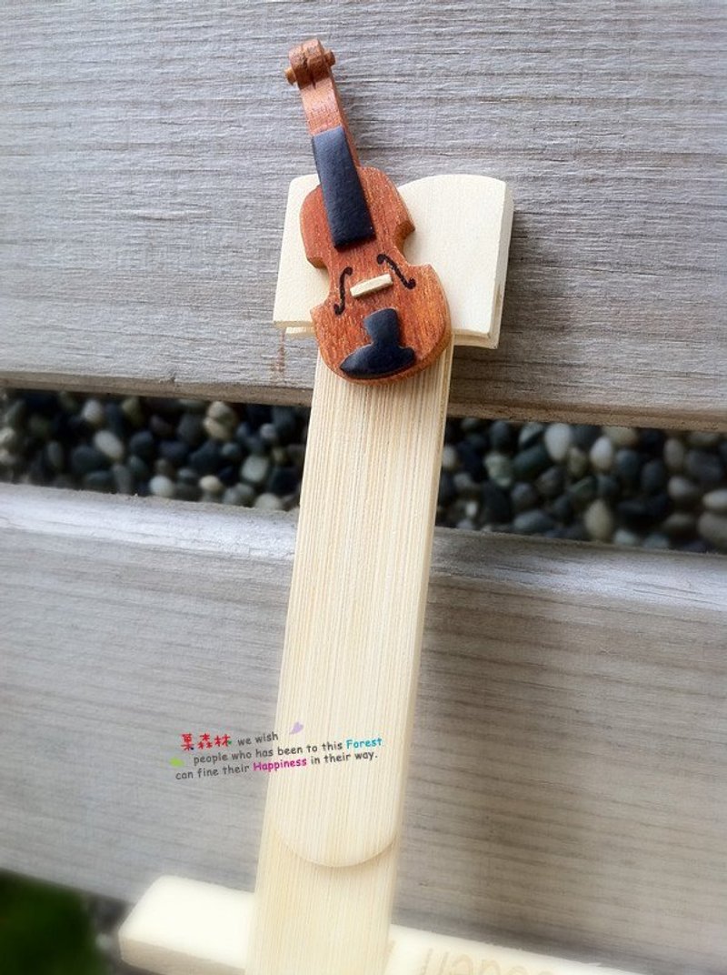 原木乐器书签-小提琴 - 书签 - 木头 咖啡色