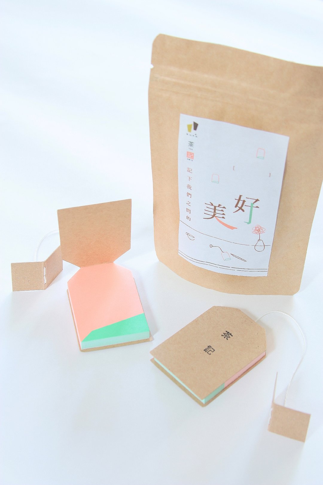 情人节 我们的美好　要像茶一样的保鲜－茶记便利贴(二入)／情人礼 - 贴纸 - 纸 卡其色