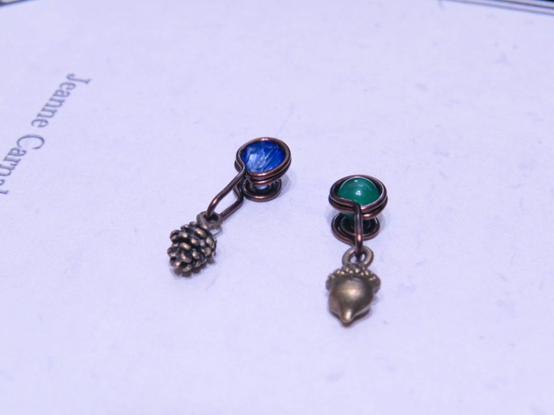 Wing Wing手做饰品 复古青铜配件 夹式耳环订做(植物系列) - 耳环/耳夹 - 其他金属 