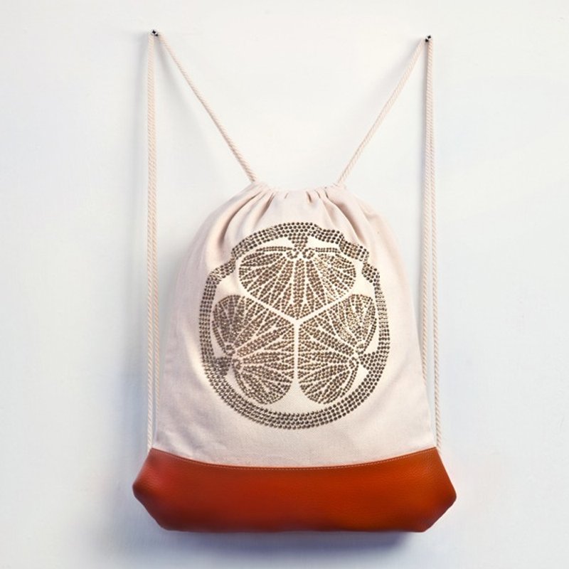 【GFSD】水钻精品-战国武将家徽-【德川家康】后背包 - 束口袋双肩包 - 其他材质 咖啡色