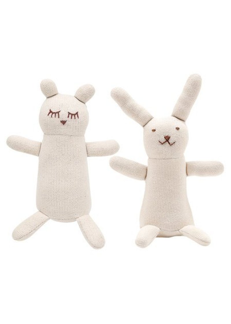 地球树Fair trade&Eco-“有机棉系列”-BABY可咬玩偶两人组 - 玩具/玩偶 - 棉．麻 白色