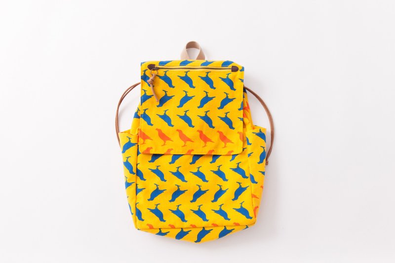 假期后背包/台湾八哥/怀旧金 - 后背包/双肩包 - 其他材质 黄色