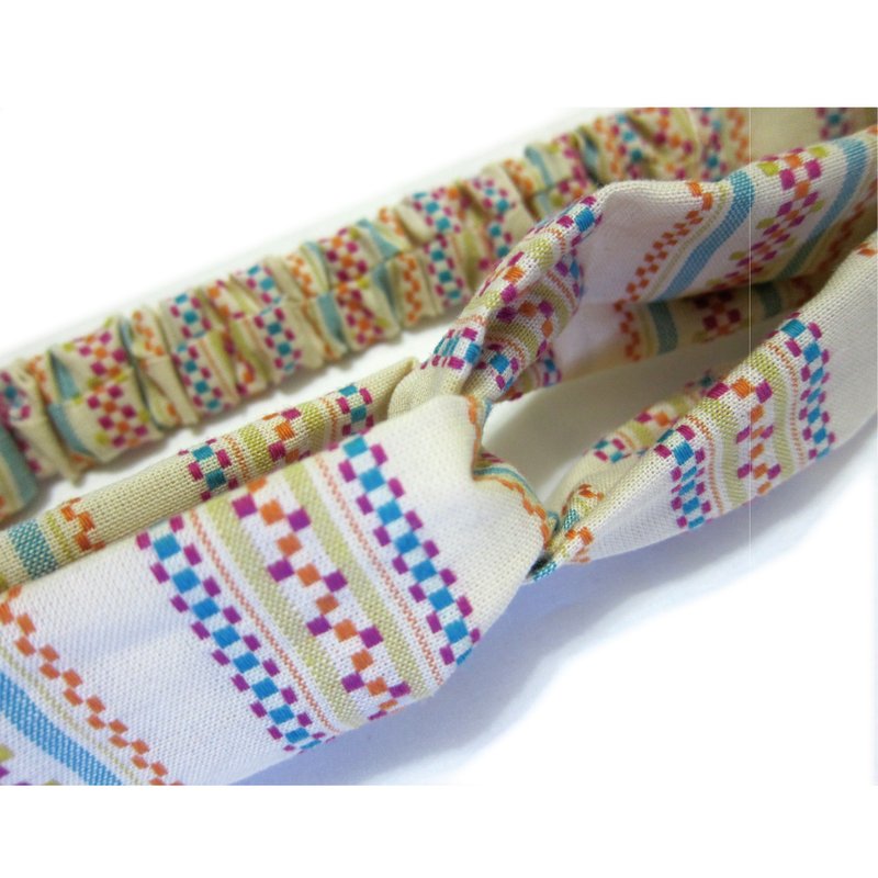 童年 松紧版 好烦小姐 - 发饰 - 棉．麻 橘色