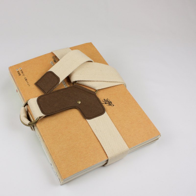 棉织可水洗牛皮纸绑书带 米色+咖啡色 纯手工 订制款 - 其他 - 纸 咖啡色