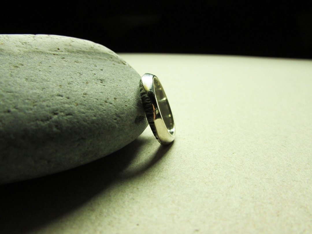 ridge f ring_山棱f戒指 |设计师手工 对戒 求婚戒 订婚戒 结婚戒 - 对戒 - 银 银色