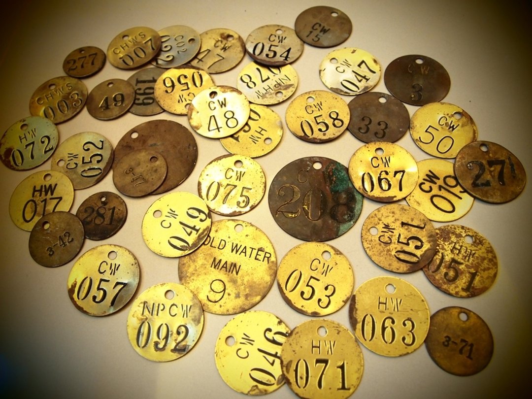 美国古铜牌Vintage tag 数字吊牌 - 吊饰 - 其他材质 金色