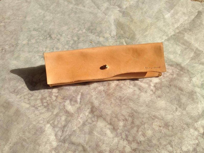 山丘笔盒_手缝植鞣皮革 - 其他 - 真皮 金色