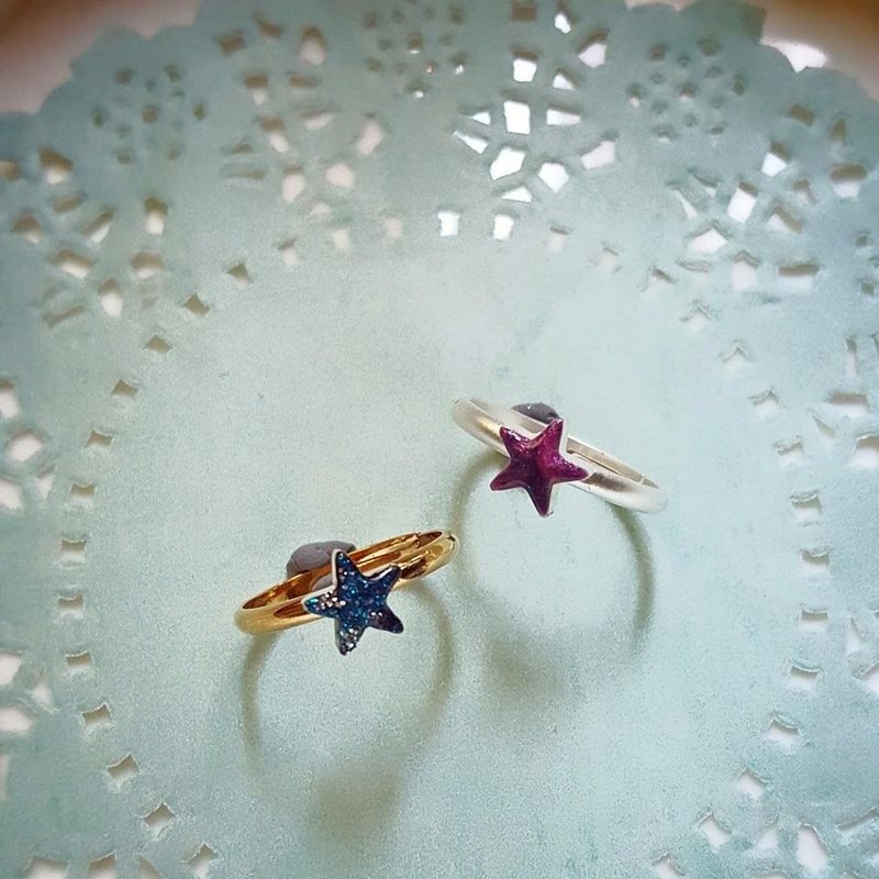 迷你星空戒指 2色入 - 戒指 - 其他材质 