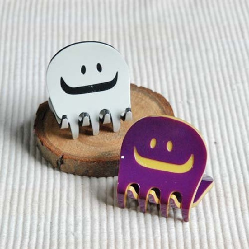 二色,万圣节小精灵,抓夹,鲨鱼夹 - 发饰 - 压克力 紫色