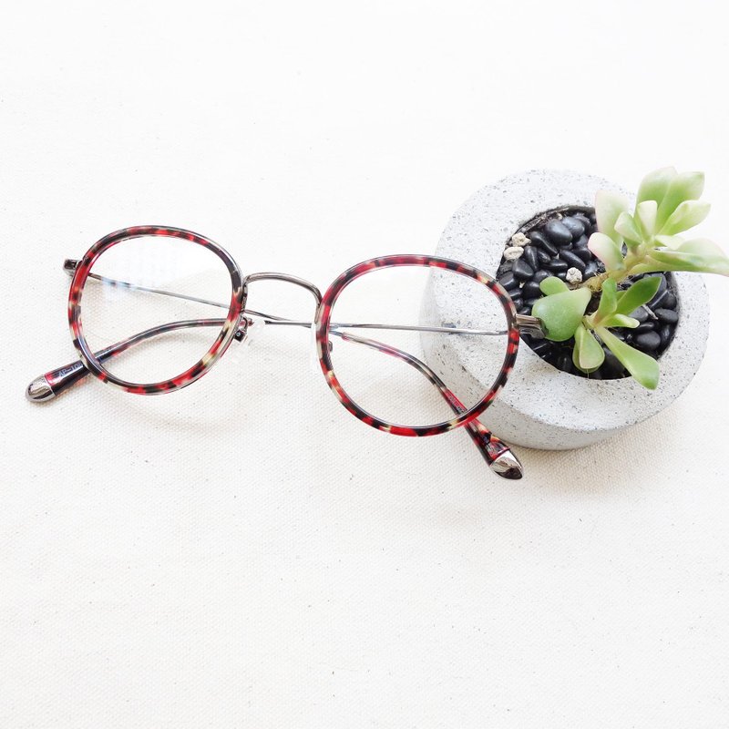 复古小圆框 钛金属镜腿 樱桃 - 眼镜/眼镜框 - 塑料 红色