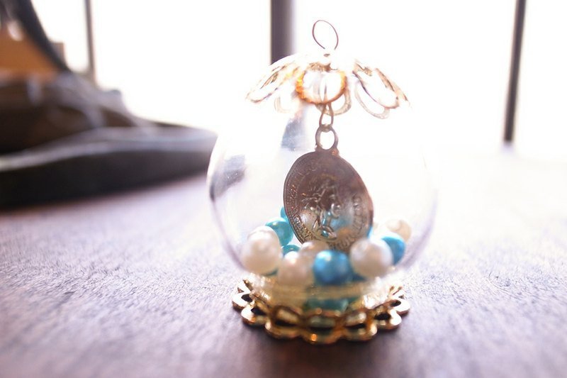 枯木&CryWood 玻璃球系列 - 我❤ 孔方兄 - 项链 - 玻璃 蓝色