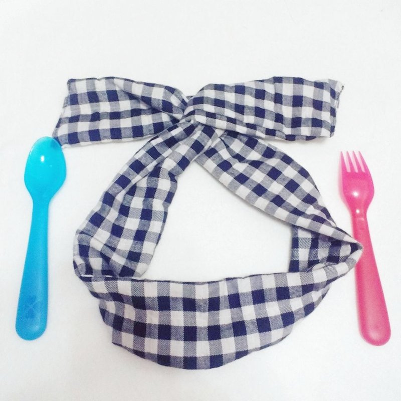 :: 尾鱼蛋饼:: 弯弯的兔耳朵发带/深蓝色格子 - 发饰 - 其他材质 蓝色