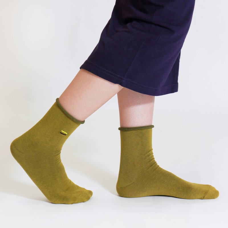 卷卷小山3/4袜 - 袜子 - 棉．麻 