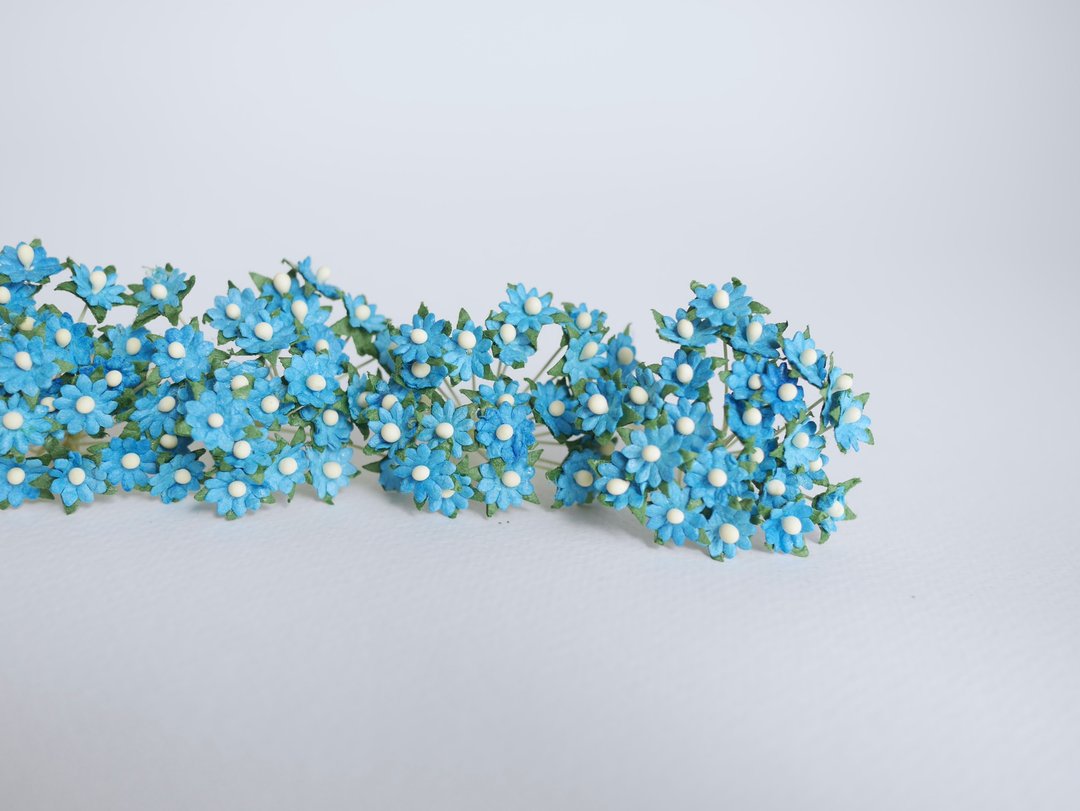 纸花，100 朵小雏菊DIY纸，尺寸1.00厘米，水蓝色 - 其他 - 纸 蓝色