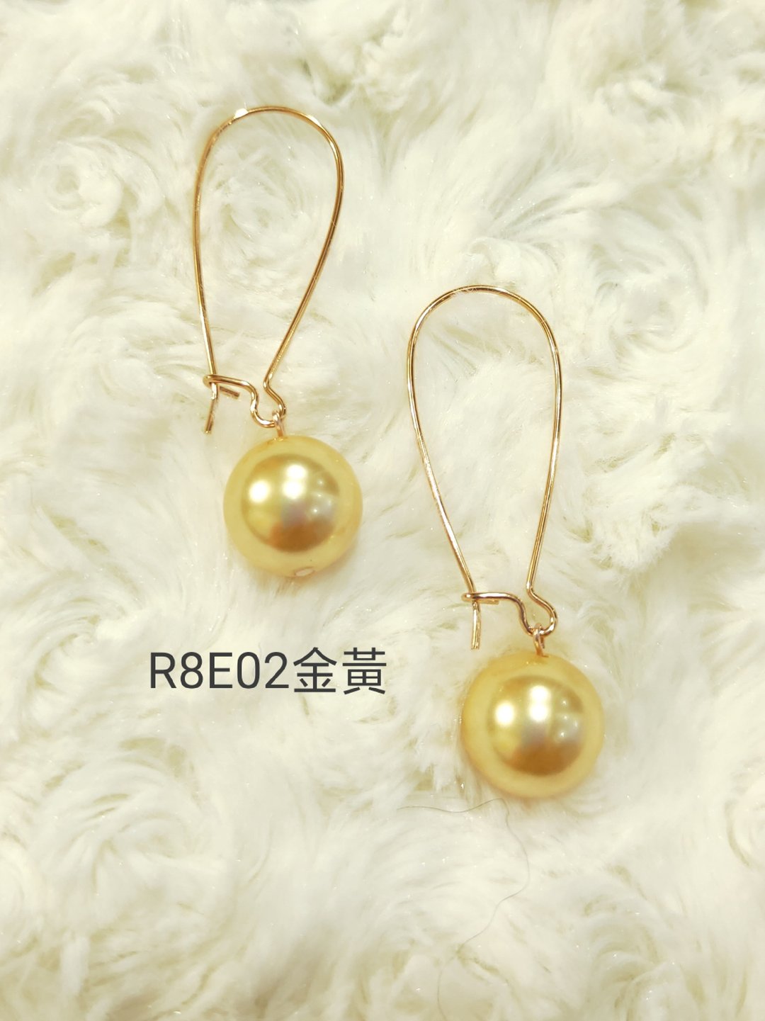 *我是设计*R8E02 施华洛世奇水晶珍珠耳环 - 耳环/耳夹 - 珍珠 金色