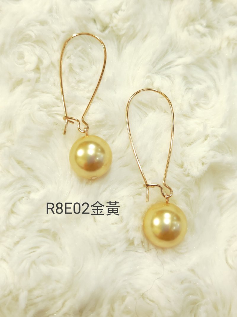 *我是设计*R8E02 施华洛世奇水晶珍珠耳环 - 耳环/耳夹 - 珍珠 金色