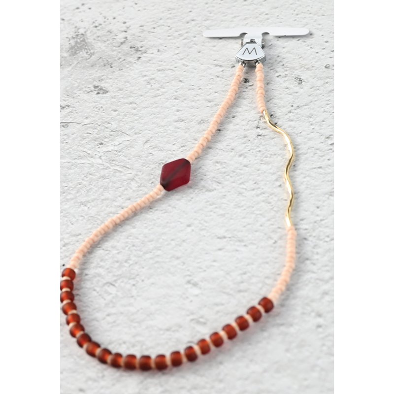 M.Beads 日本串珠手机手链 /手机链 Chai - 吊饰 - 其他材质 粉红色