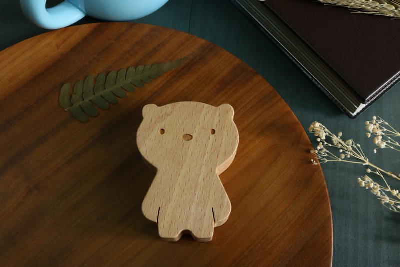 疗愈系木偶 x 呆萌森物-北极熊  Xavi - 玩偶/公仔 - 木头 白色