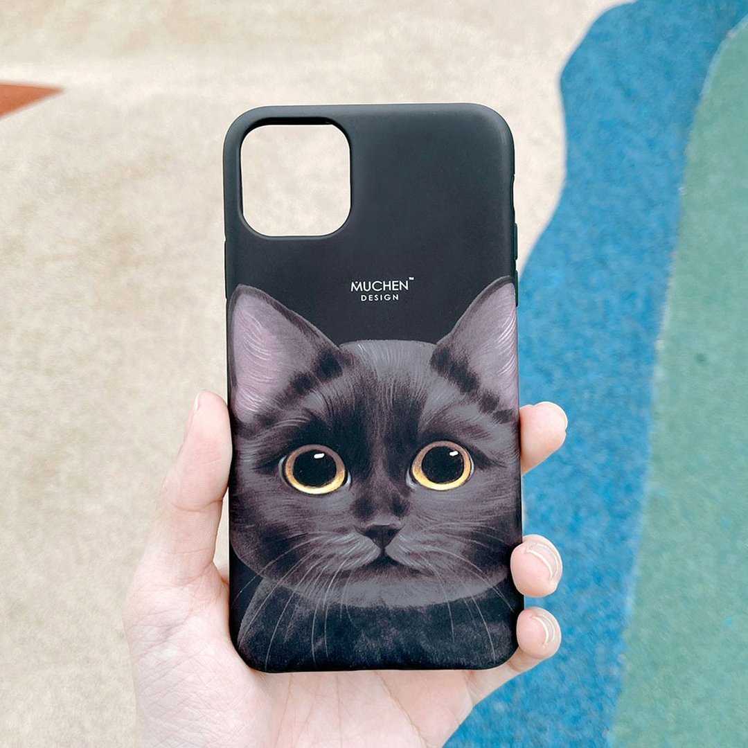 胖嘟嘟黑猫【二合一壳】(iPhone.Samsung,华为) - 手机壳/手机套 - 塑料 黑色