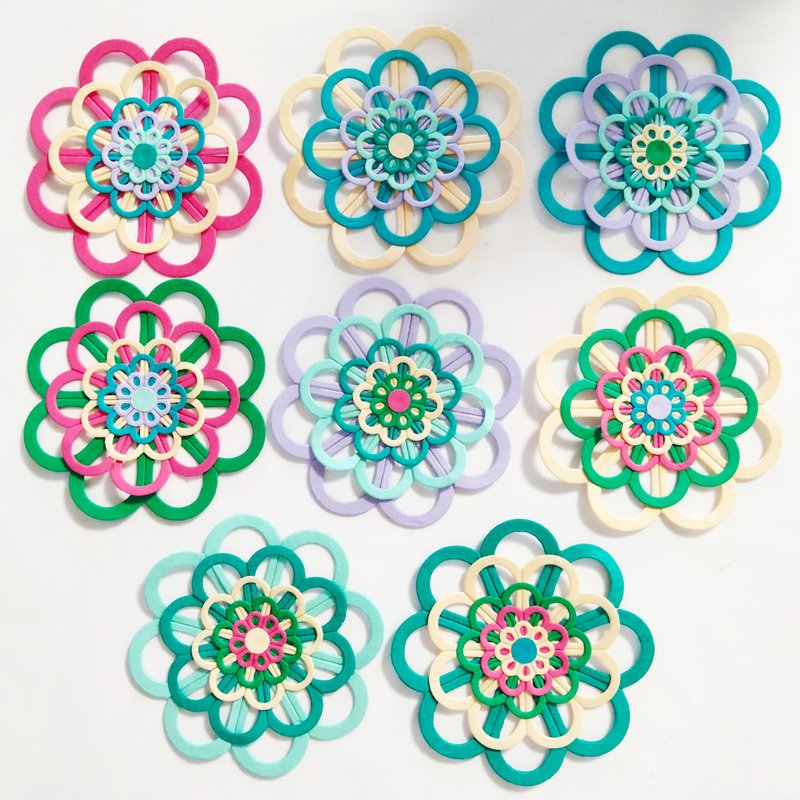 花朵贴纸 拼贴素材 手帐 相册 装饰 纸艺 丽拉手作 纸花 - 其他 - 纸 绿色