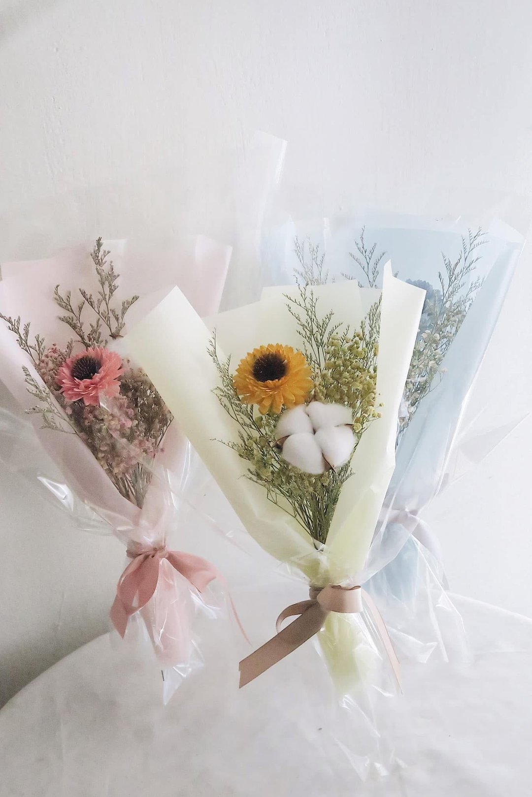 毕业花束 向日葵花束 干燥花束 棉花 毕业典礼 花束 - 干燥花/捧花 - 植物．花 