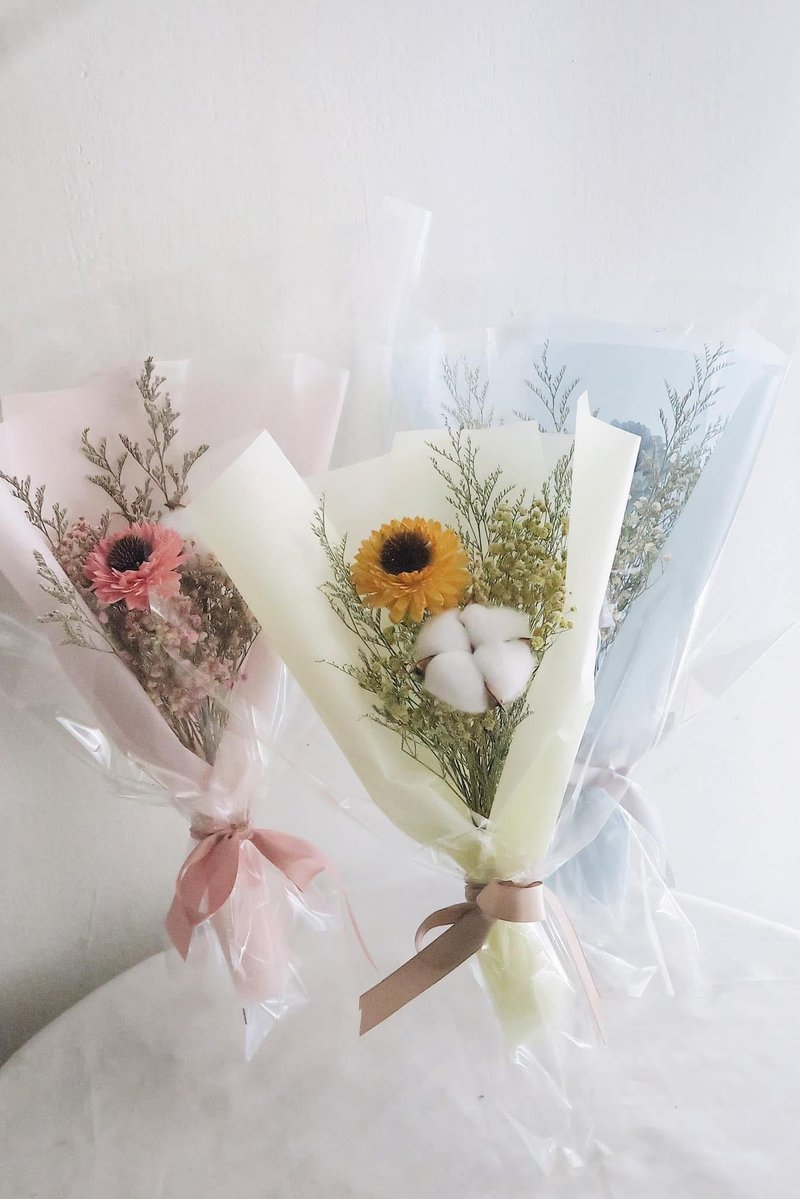 毕业花束 向日葵花束 干燥花束 棉花 毕业典礼 花束 - 干燥花/捧花 - 植物．花 