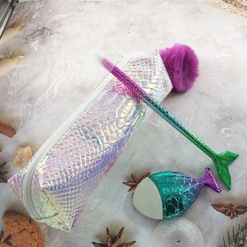 美人鱼文具组 - 铅笔盒/笔袋 - 其他材质 银色