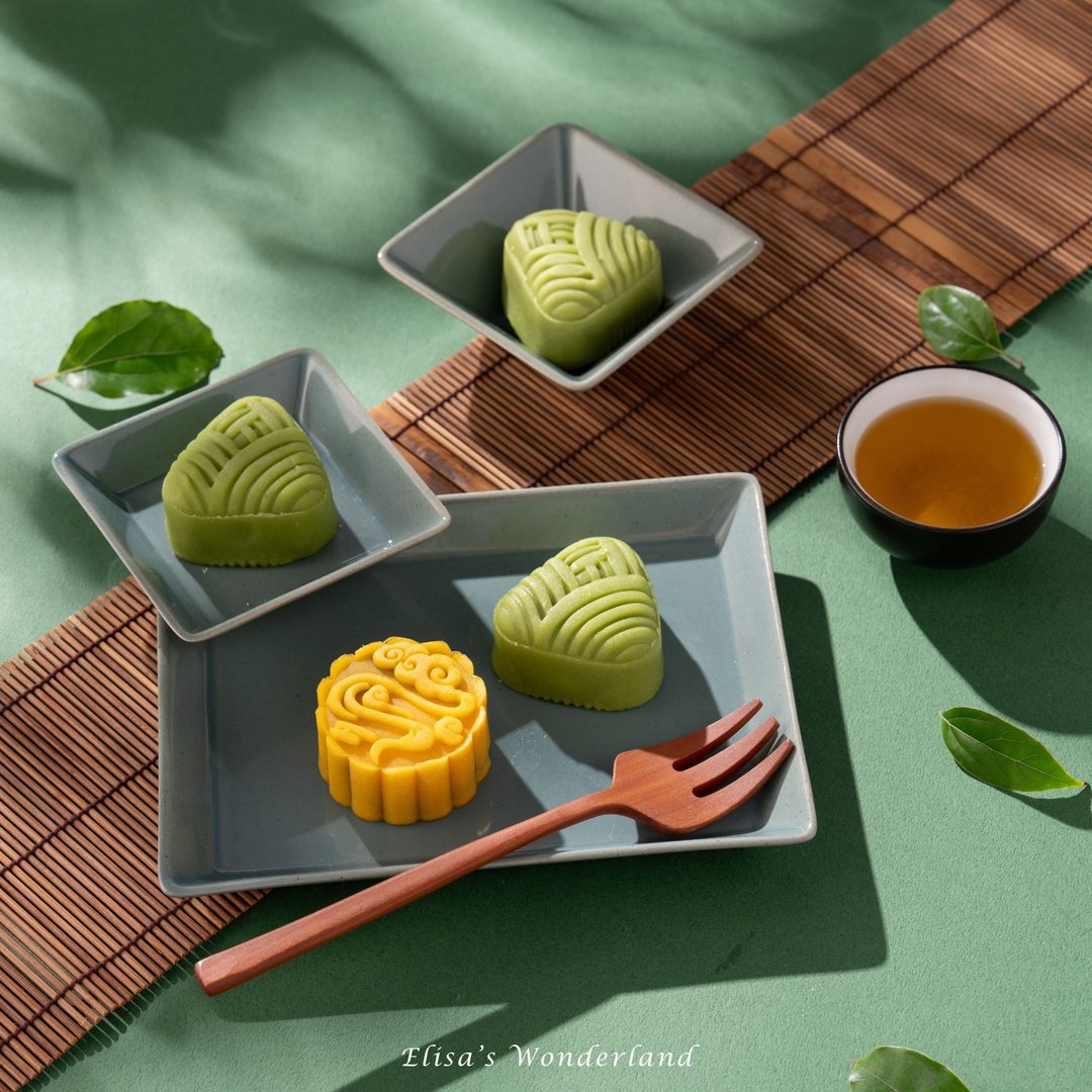 【翠玉粽影】端午限定桃山月饼礼盒 - 手工饼干 - 新鲜食材 