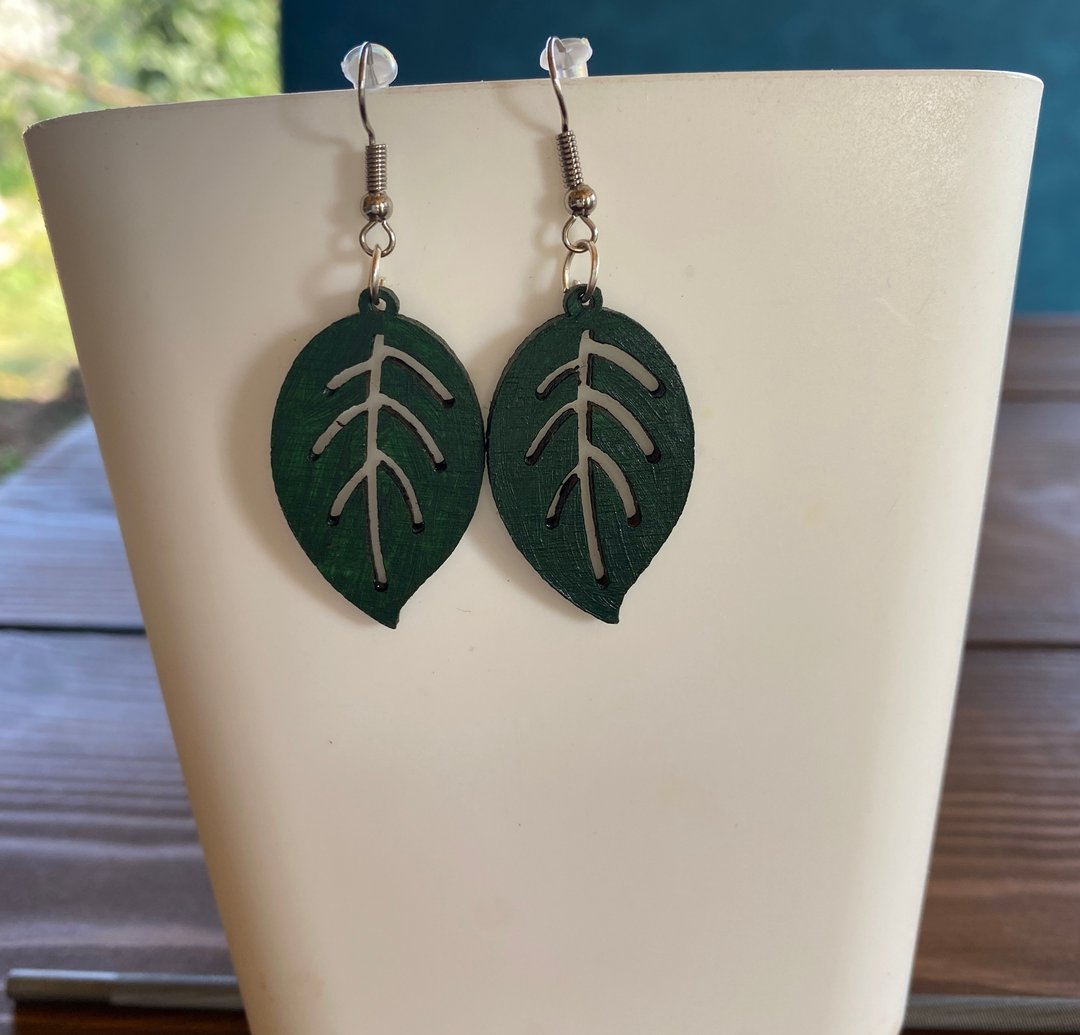 Natural Wooden Earrings, Wooden Earrings, size 3 cm - 耳环/耳夹 - 木头 多色