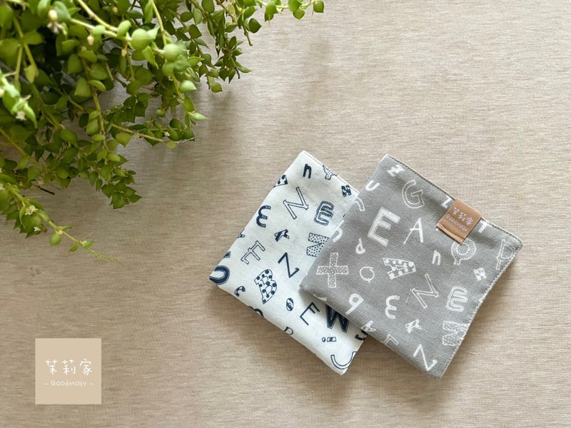 日本四重纱手帕 -英文字母 - 手帕/方巾 - 棉．麻 